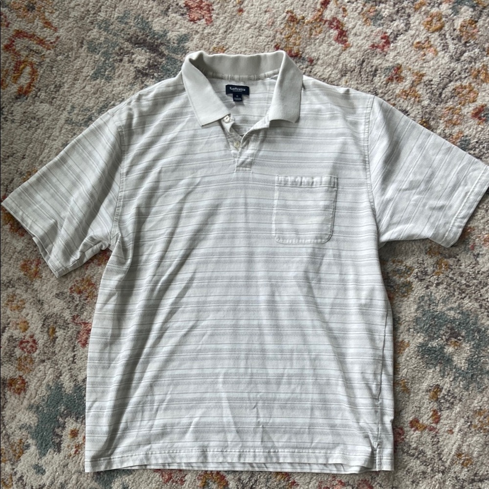 Van Heusen Gray Polo Shirt with Subtle Stripes